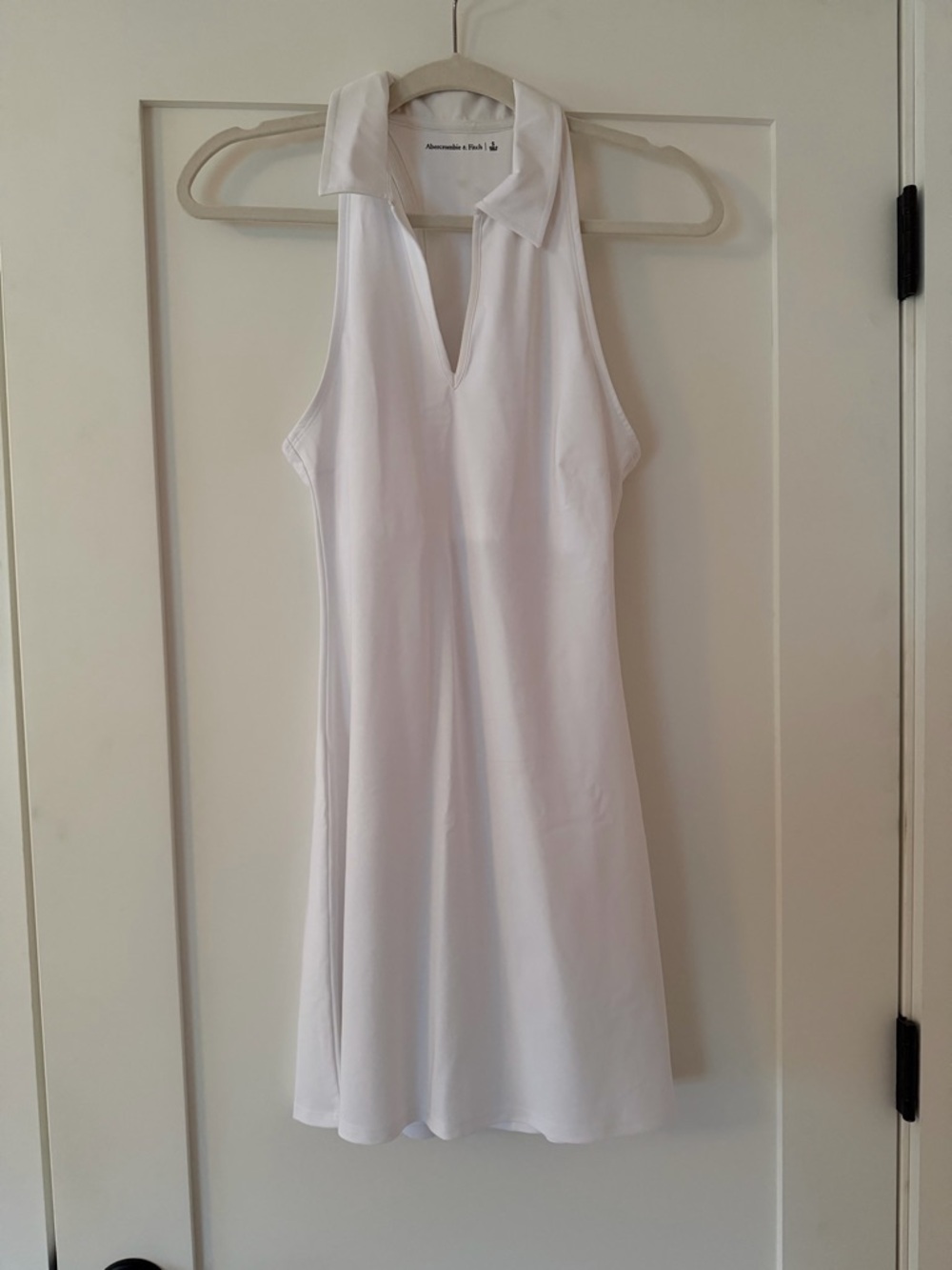 abercrombie & fitch womens white sleeveless collared polo dress